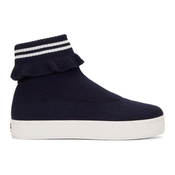 Opening Ceremony Navy White Stripe High Top Slip On Bobby Sneakers Size 9 - Picture 1 of 9